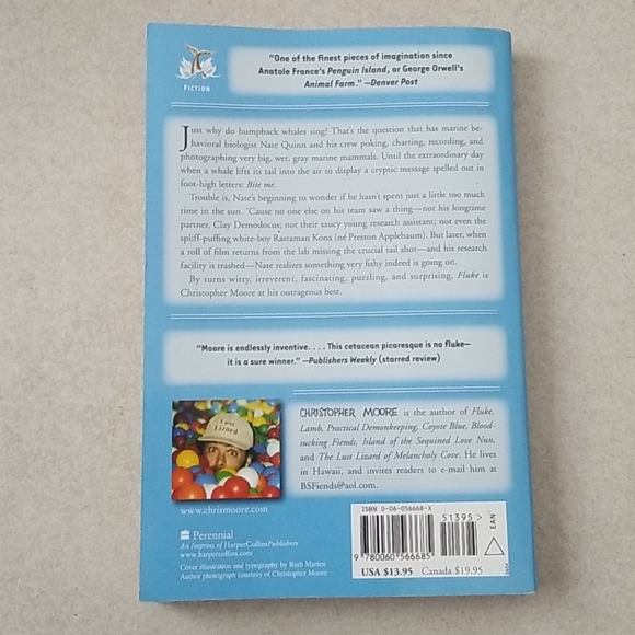 Christopher Moore Fluke paperback book - Picture 2 of 4